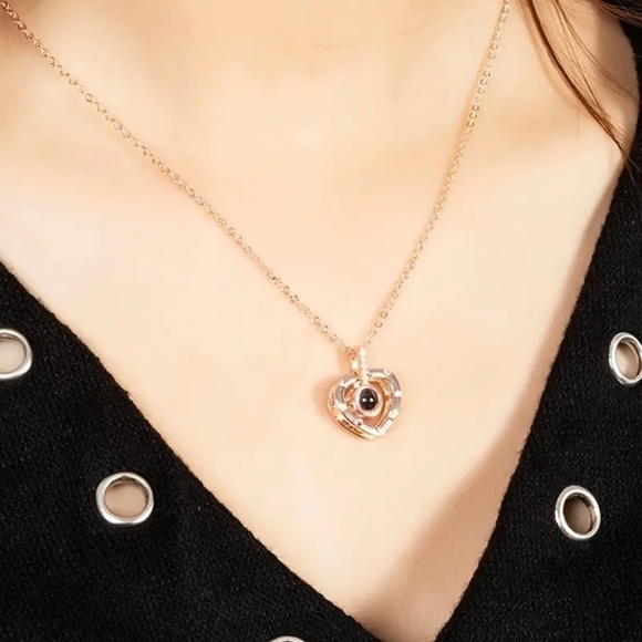 Projection Necklace 100 Languages I Love You Pendant Jewelry For Lover - Picture 3 of 9